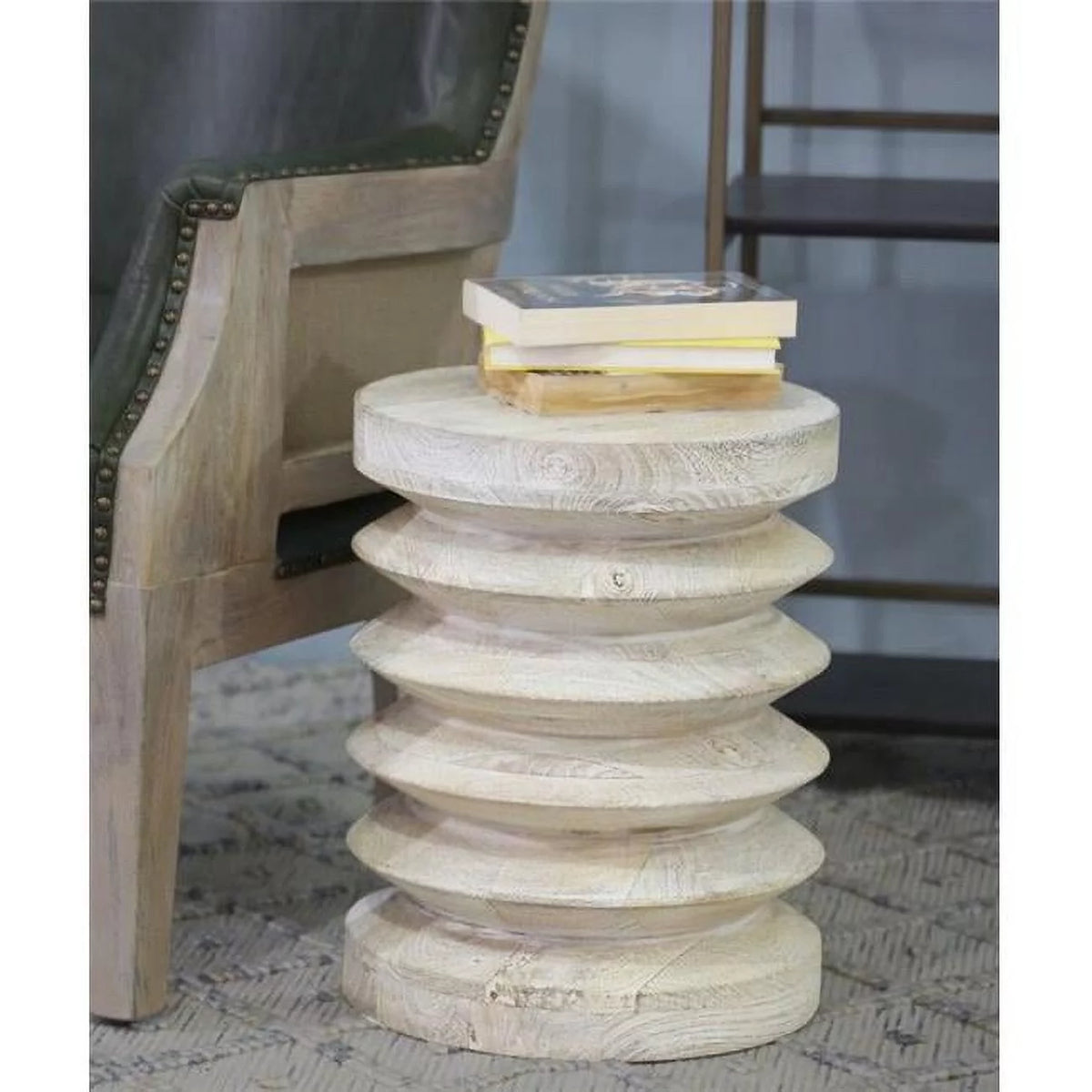 Modern Natural Mango Wood Side Table V76230