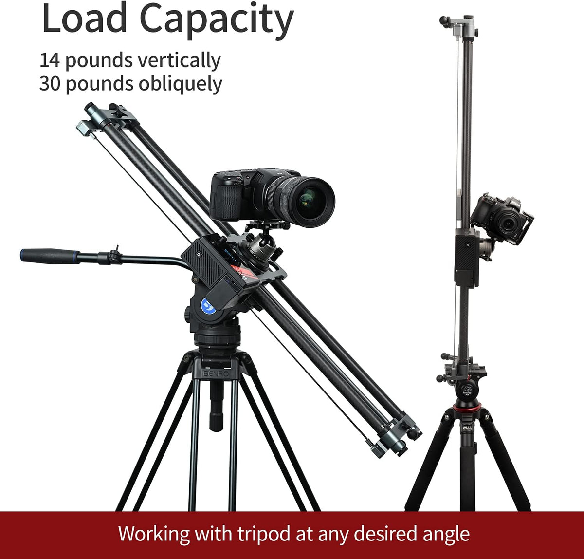 Motorized Camera Slider 80cm Carbon Fiber Loads up to 20kg F164499