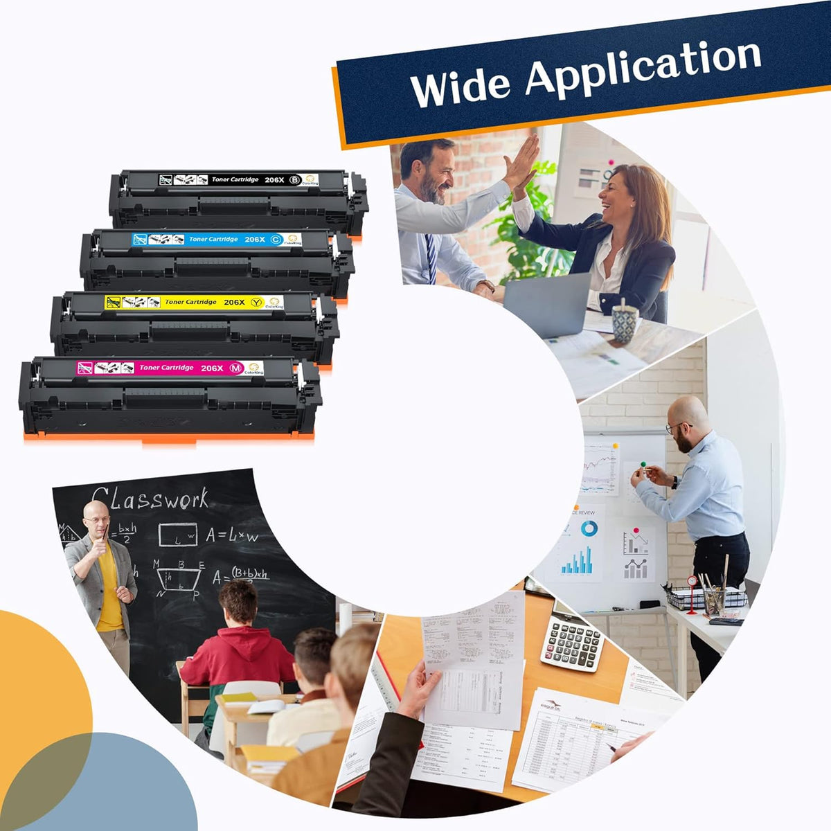 Black Cyan Yellow Magenta Toner Cartridge Set H87665