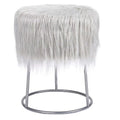 Grey Faux Fur Storage Ottoman L769601