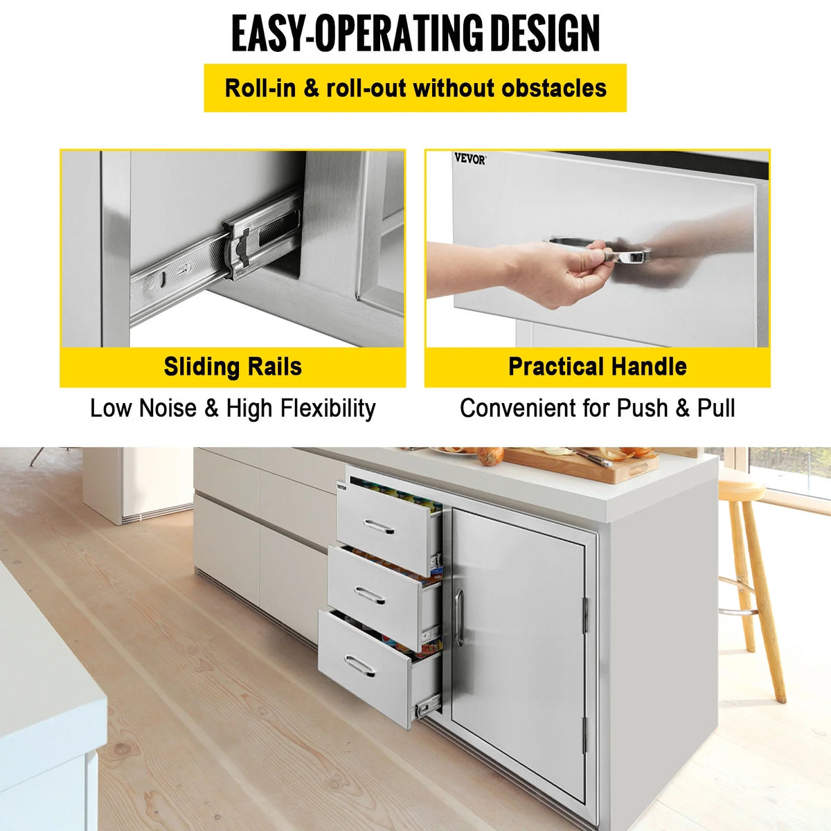 14x8.5 inch Stainless Steel Outdoor Kitchen Drawers Z8512