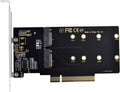 4X NVME M.2 AHCI to PCI-E Express 3.0 Gen3 X16 Raid Card with Fan, Pack of 2 Q88144