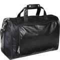 Black Leather Carry on Weekend Duffel V283