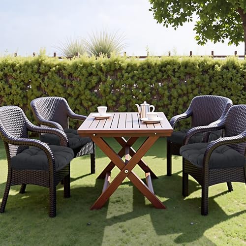 Water-Repellent Outdoor Chair Cushions Set of 2, 19”X19” Tufted Seat Cushions W50135