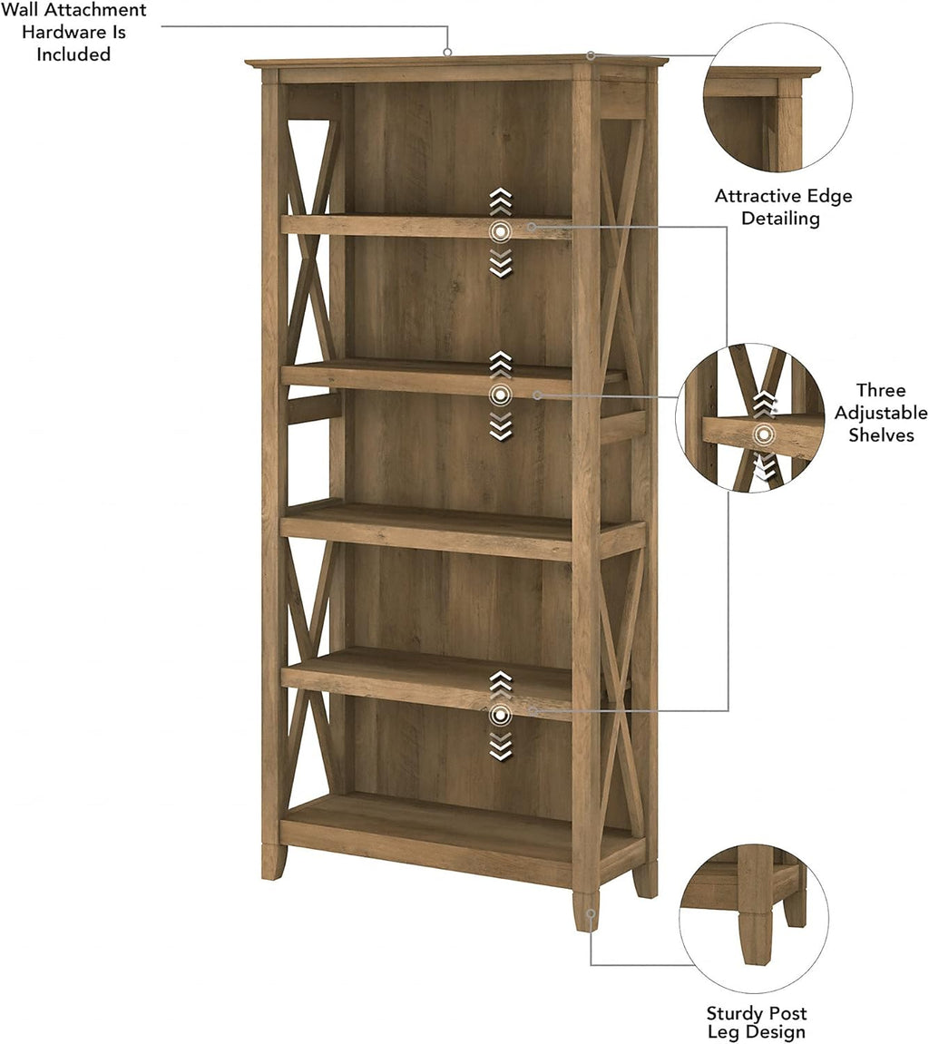 5 Shelf Bookcase Set, Reclaimed Pine L44504