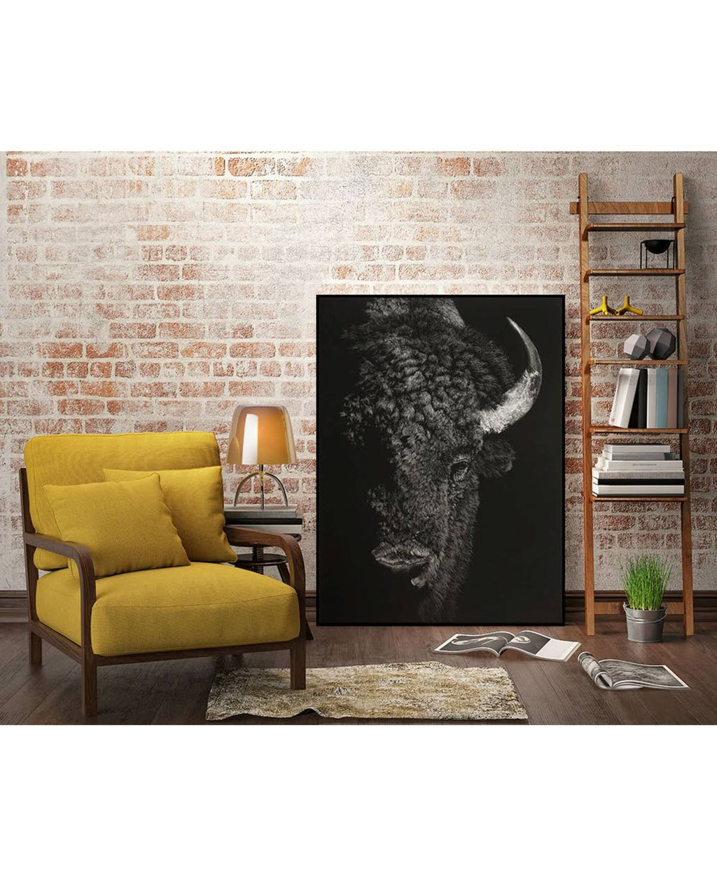 Framed Canvas Art Block - Tan P503629