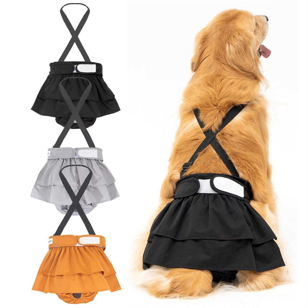 Washable Female Dog Diaper with Suspender 3 Pack M9776