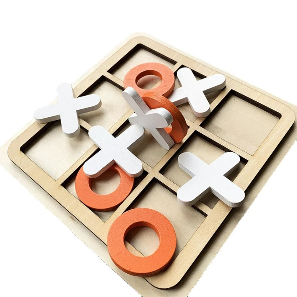 Wooden Tic Tac Toe Tabletop Board Game Q608