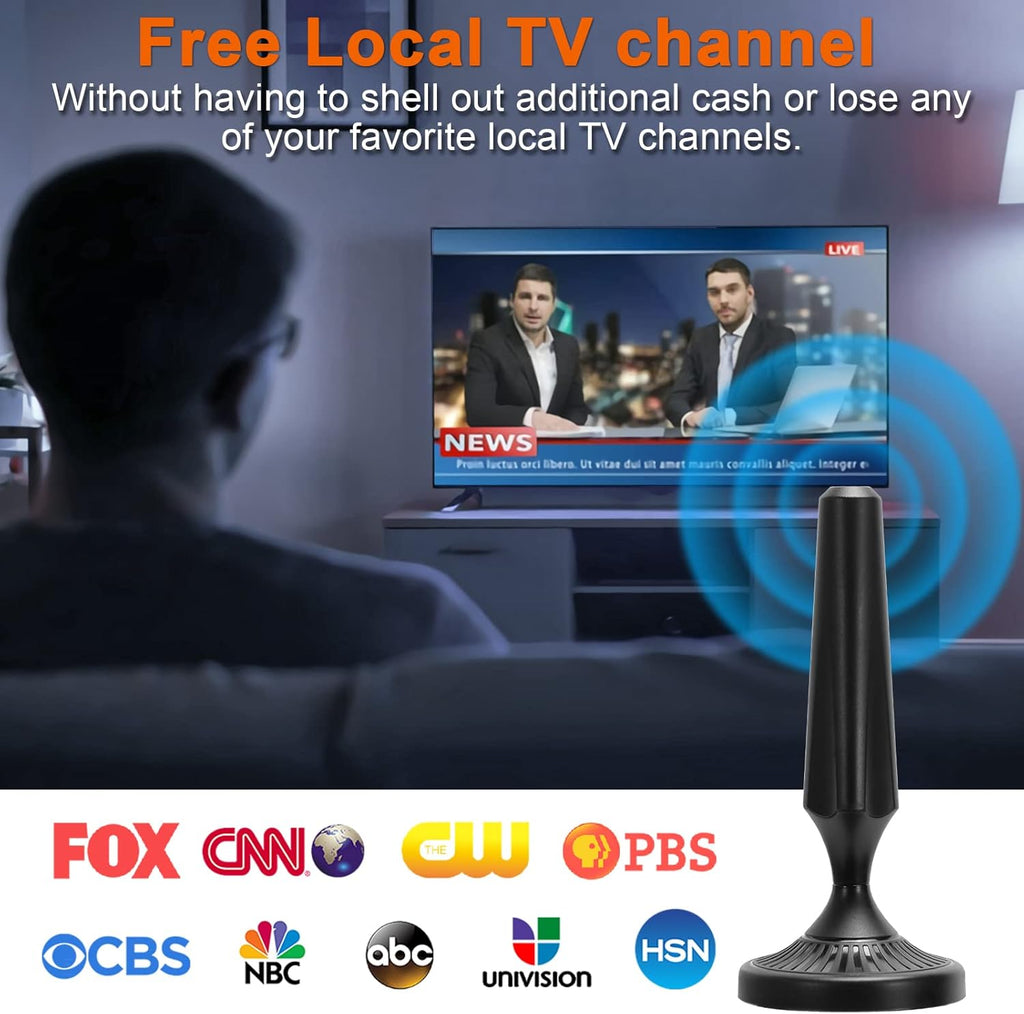 Indoor Amplified HDTV Antenna with 13.4ft Coax Cable and USB Power Adapter, Pack of 2 L7194