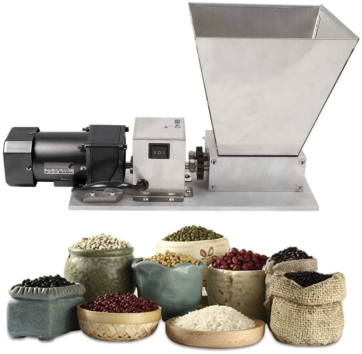 Grain Grinder Malt Mill 110V 40W Stainless Steel Y379