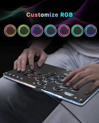 Black All-Button Arcade Stick with Turbo Functions & Custom RGB L2162