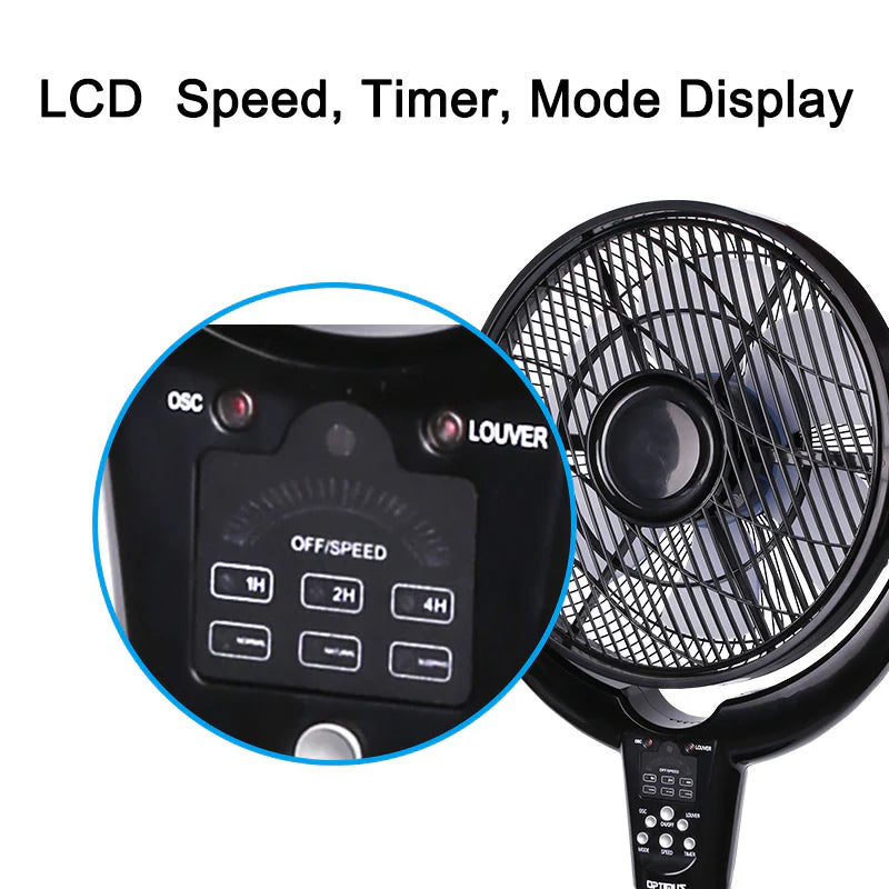 14'' Pedestal Fan with Remote LED Timer J293