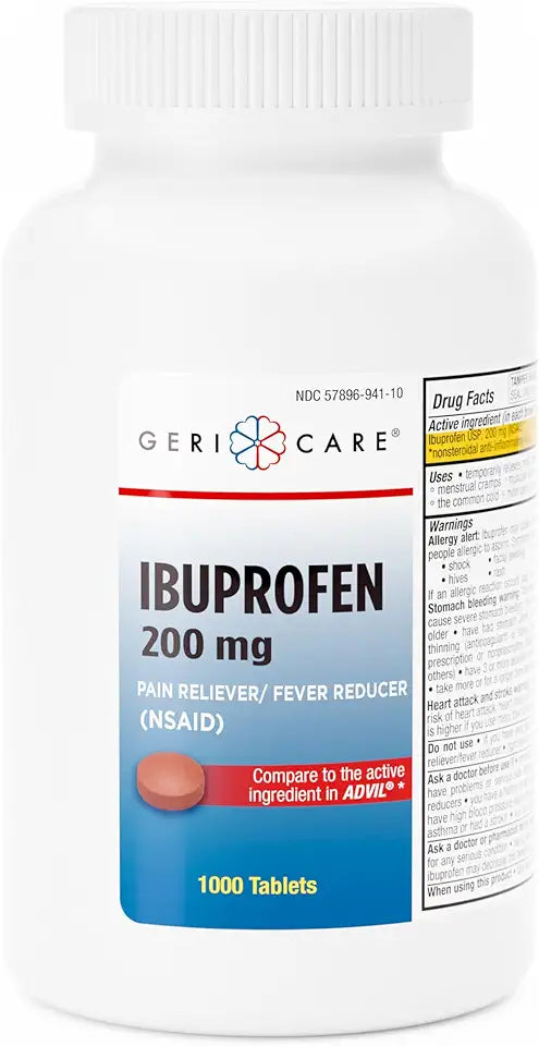 Ibuprofen 200mg Pain Reliever Fever Reducer 1000 Count R494200