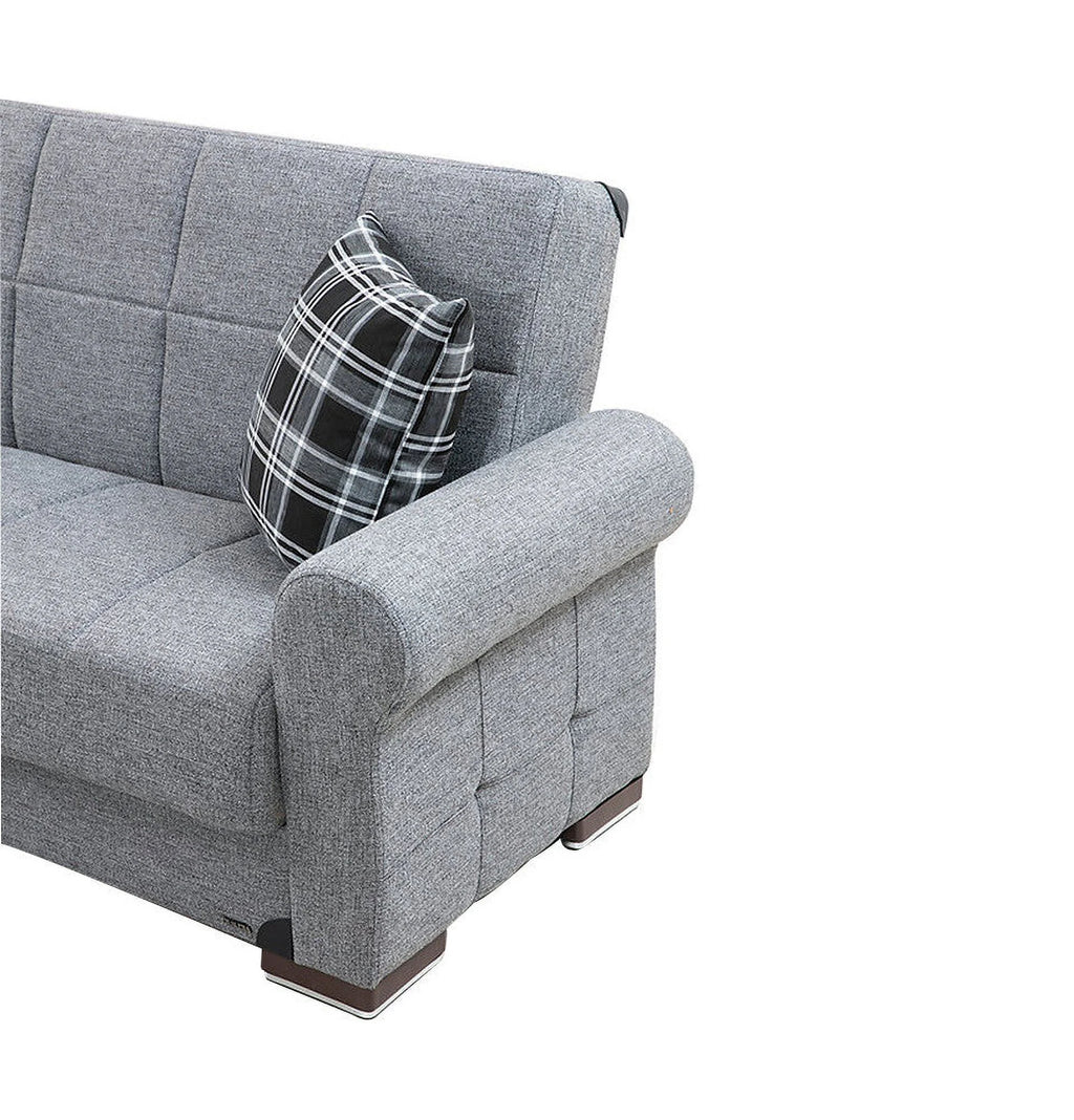Gray Fabric Loveseat W37208
