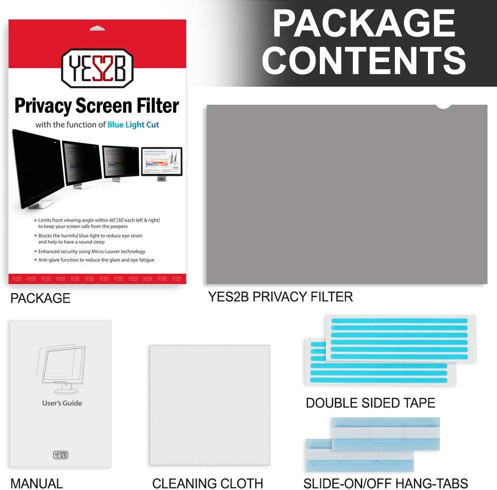 19 Inch Monitor Privacy Screen Filter for 16:10 Widescreen Display, Pack of 2 X64054