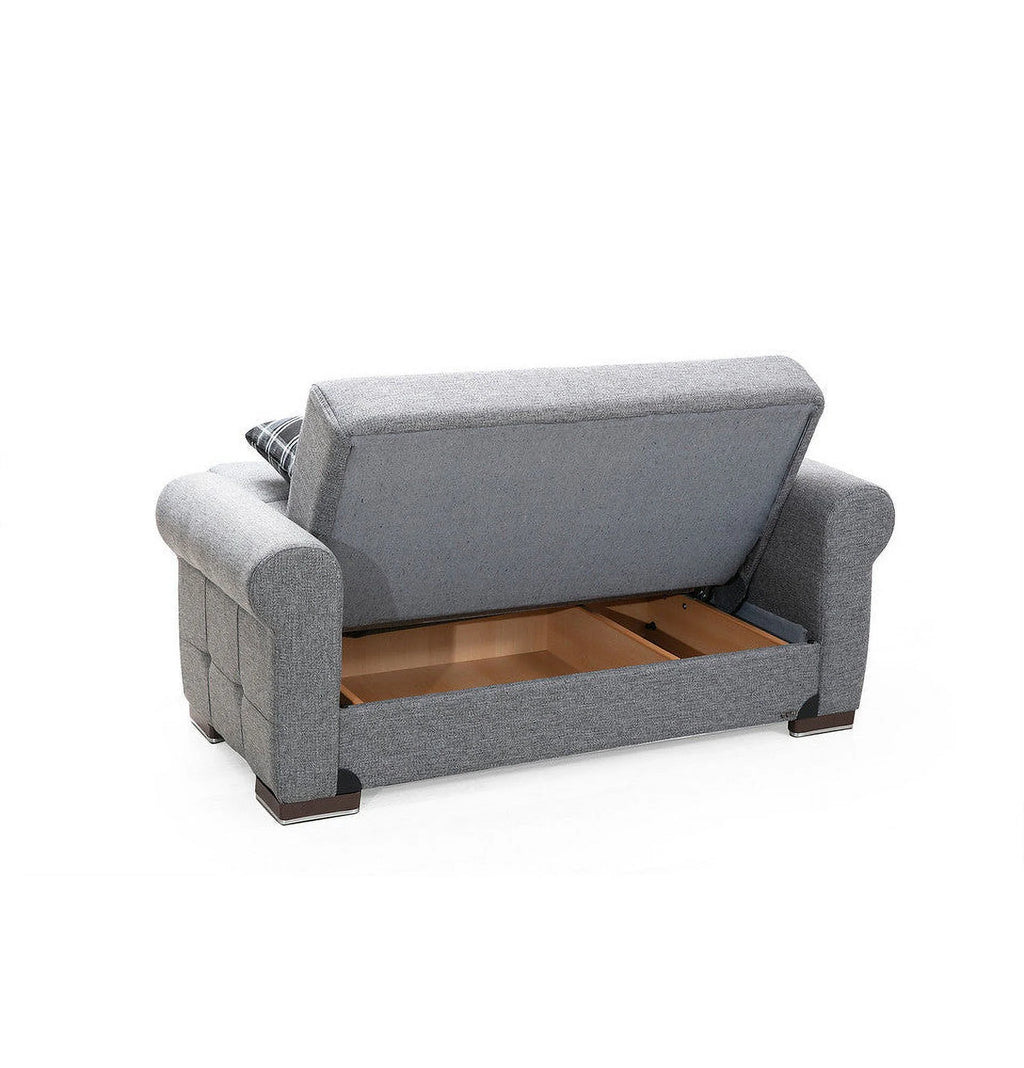 Gray Fabric Loveseat W37208