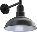 Matte Black Gooseneck Barn Light with Brass Interior F813