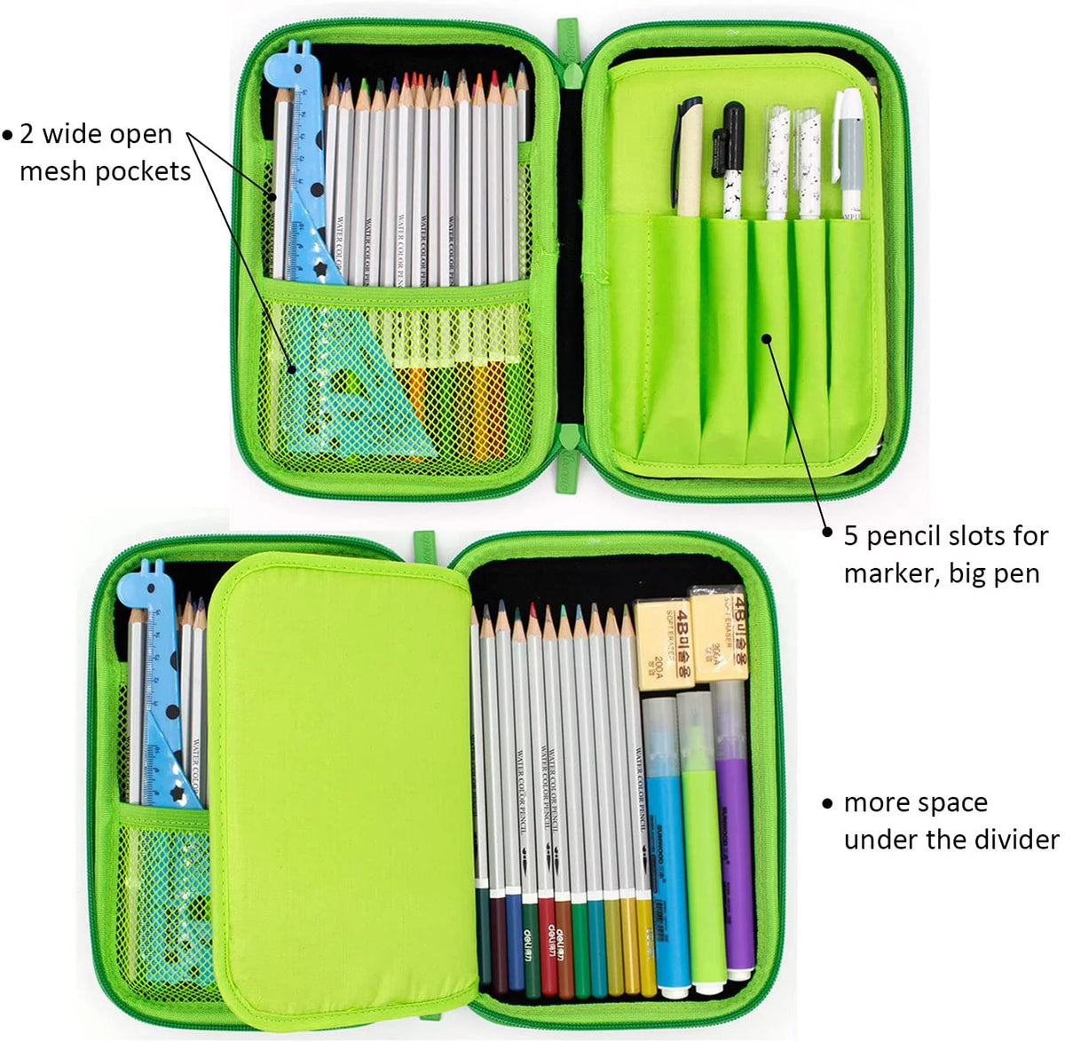 Pencil Case, 4 Pencils, Drawstring Backpack, Eraser, 50 Stickers and Water Bottle P18634