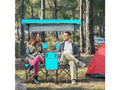 Turquoise Portable Folding Camping Canopy Chair with Cup Holder Cooler C27035