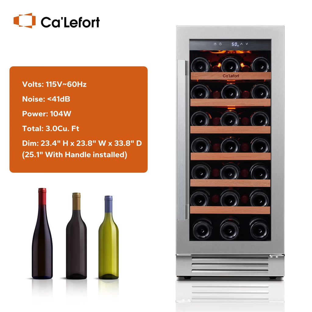 15 Bottle Single Zone Stainless Steel Wine Cooler X1097