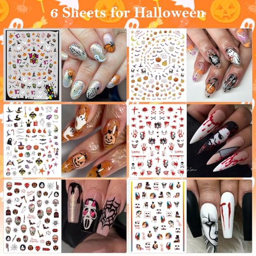 All Holiday Nail Stickers, 30 Sheets Self-Adhesive Nail Art Decals B2397