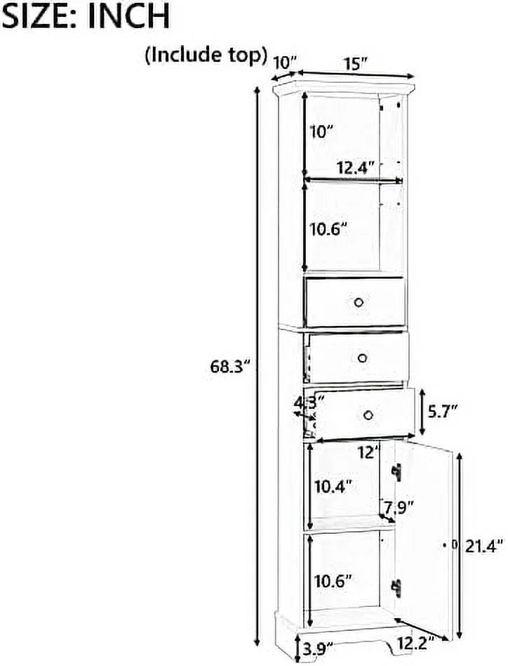 White 3 Drawer Bathroom Cabinet T462757