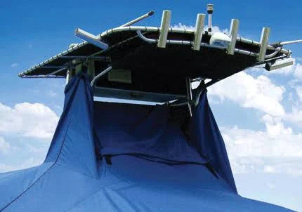 22 x 102 Boat Cover with Fixed T-Tops and Bow Rails B471958