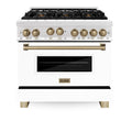 36 in. Gas Range with White Matte Door M8362