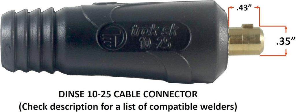200 Amp Welding Leads Assembly Set with Dinse Connector, #2 AWG Cable, 15 Feet Each Lead D265650