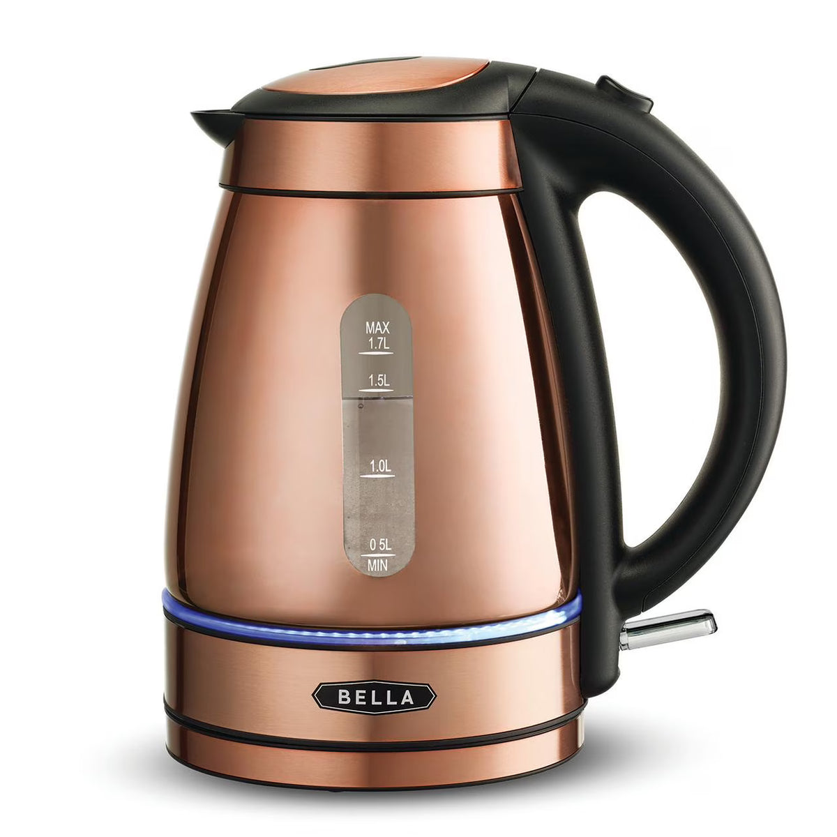 Copper Chrome 1.7 Liter Cordless Electric Glass Kettle V82949