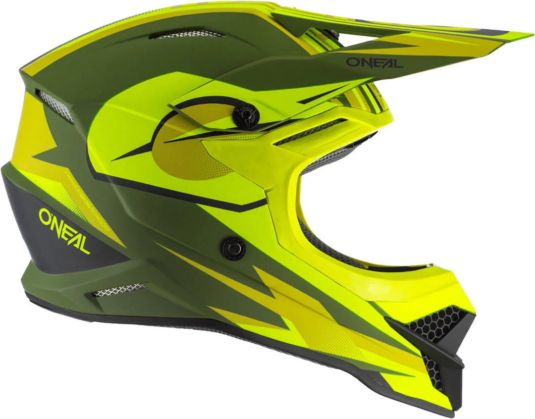 Motocross Helmet, green-yellow, Size S J291