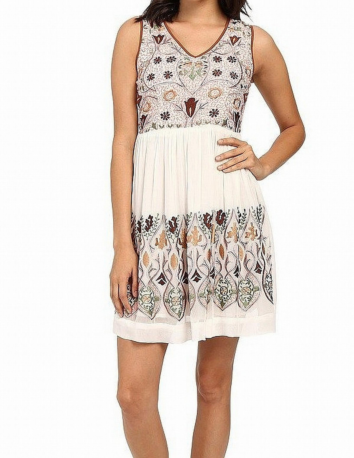 IVORY V-NECK DRESS K133