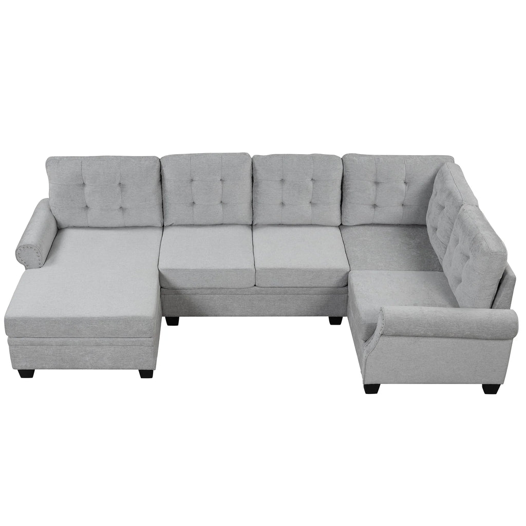Gray U-Shaped Sectional Sofa G499