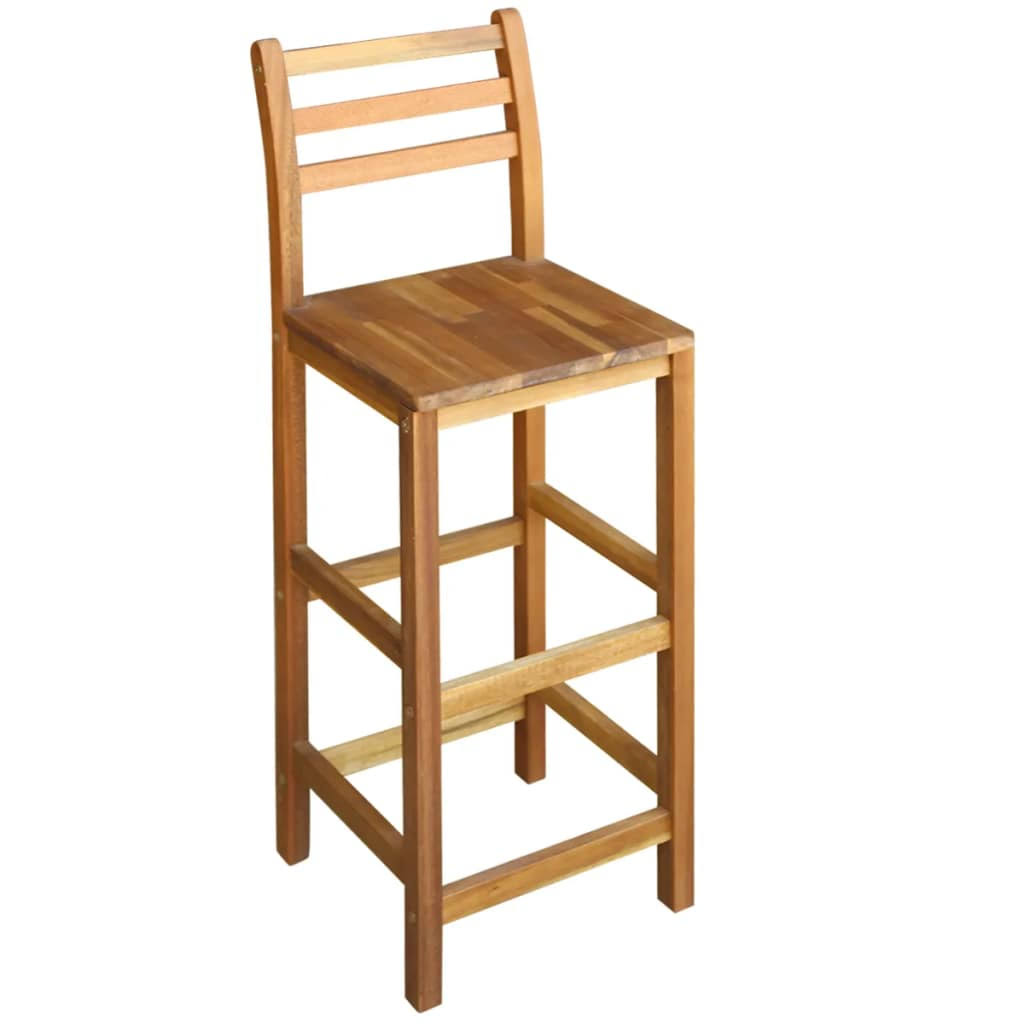5 Pieces Solid Acacia Wood Bar Table and Chair Set T46848