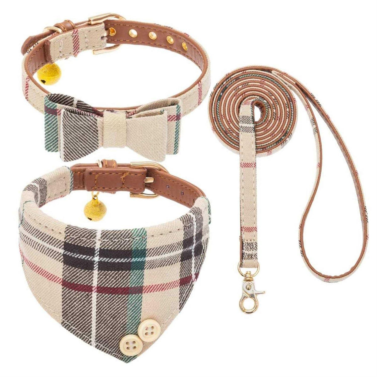 Bow Tie Dog Collar and Leash Set W16718
