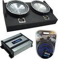 Dual 10 Custom Sub Box Enclosure & 800W Amplifier H123