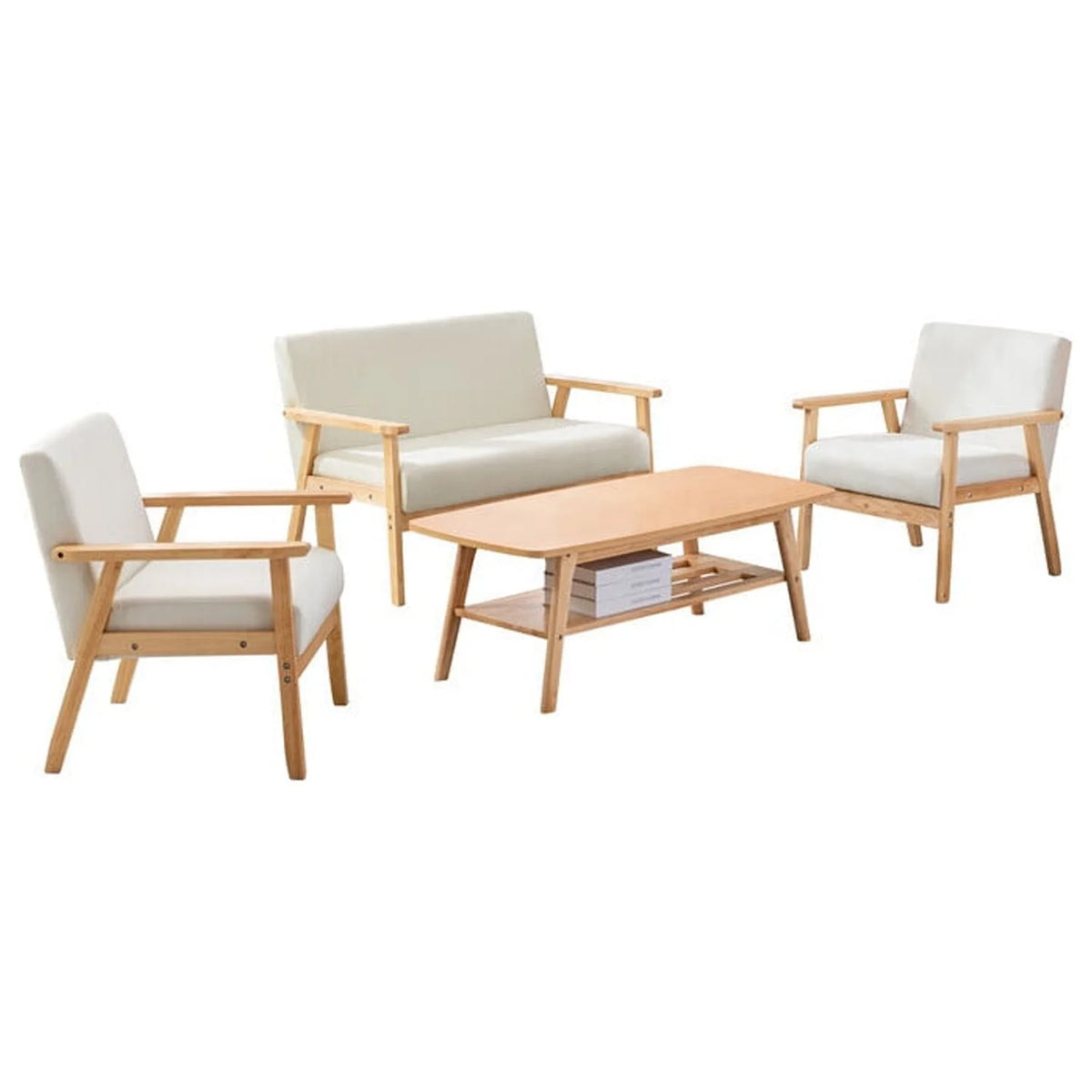 Beige Loveseat and 2 Chair Set L37824