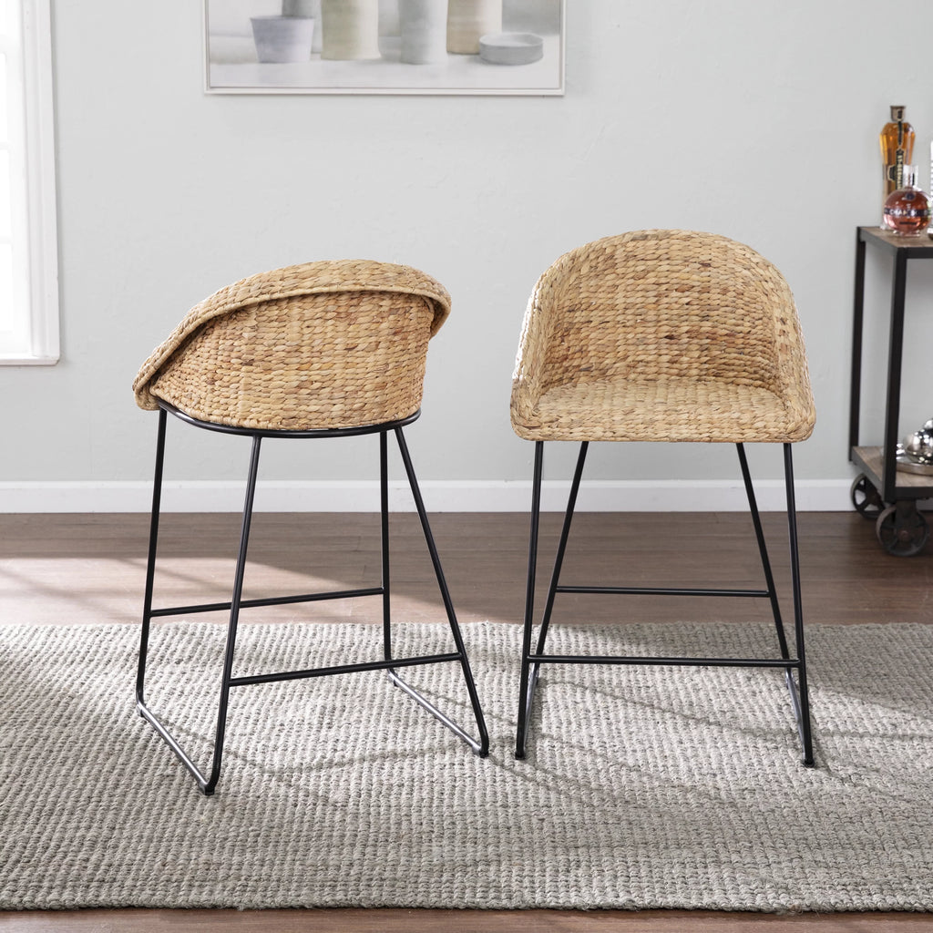 Water Hyacinth Counter Stools 2pc Set W3369
