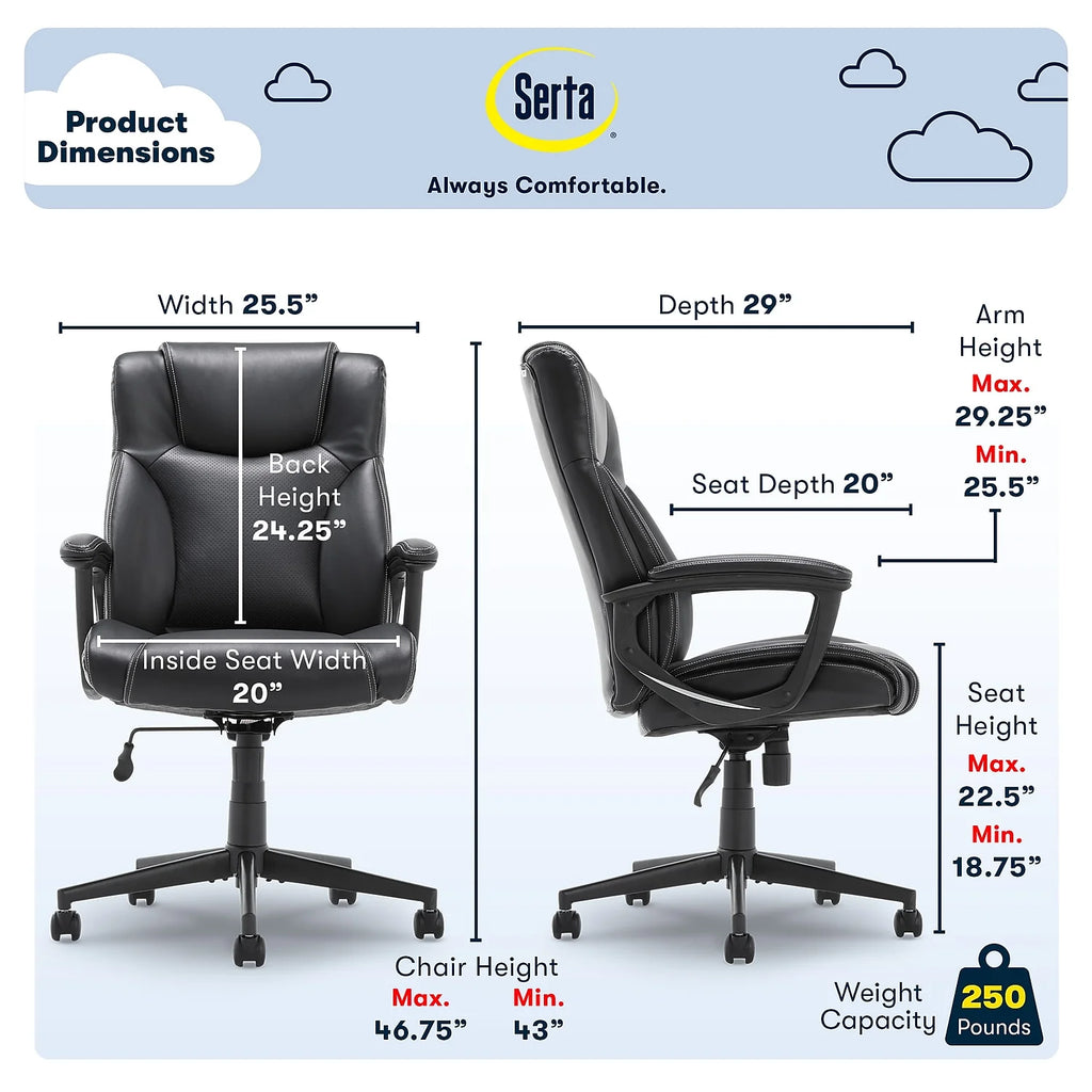 Black Bonded Leather Executive Chair J5402
