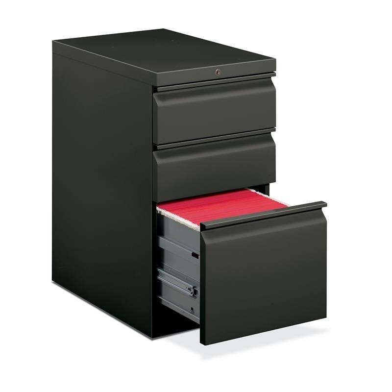 Charcoal Mobile Storage Pedestal File with 1 File and 2 Box Drawers D410