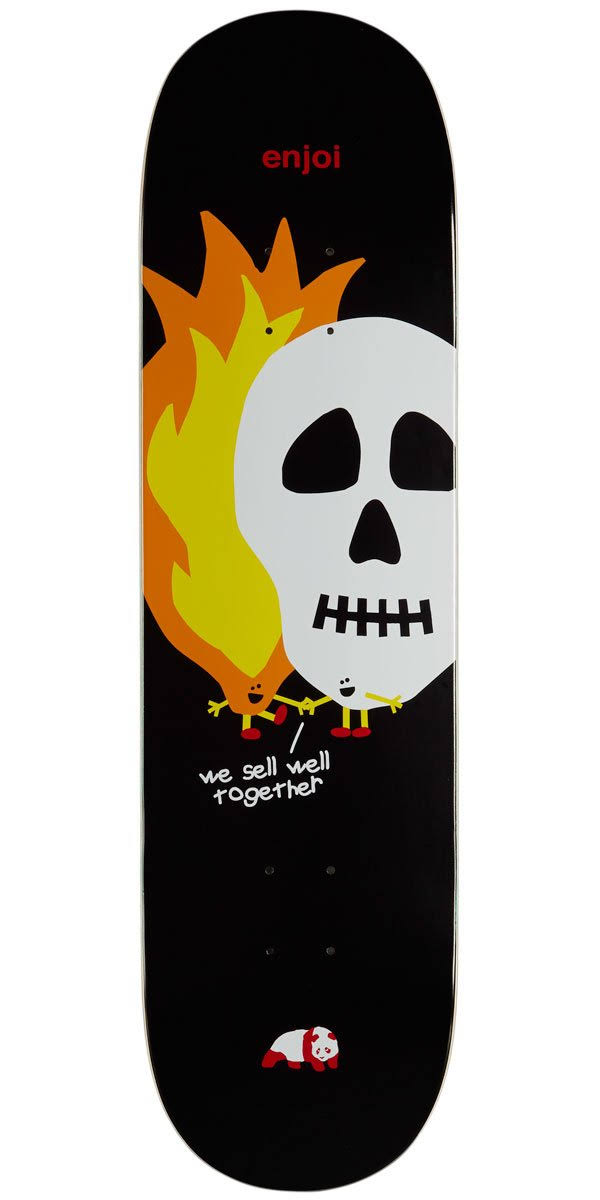 Black Skulls and Flames Skateboard Deck C685
