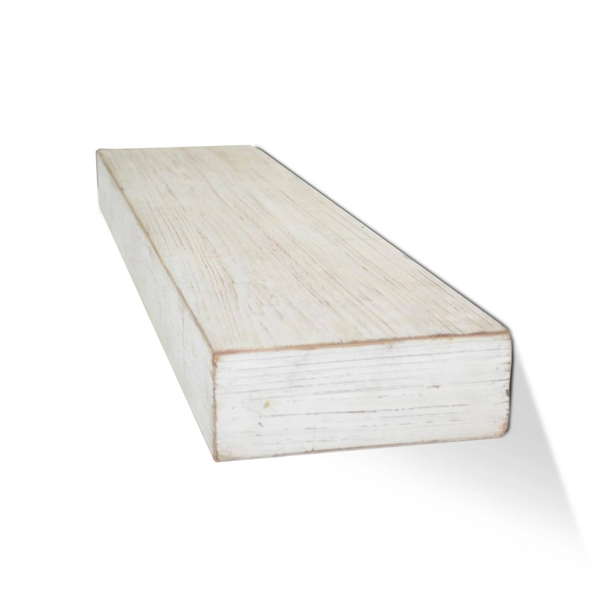 Rustic Whitewashed Wood Floating Wall Shelf Z9925