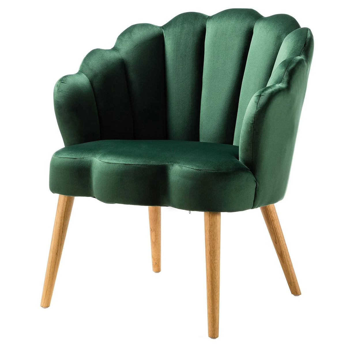 Scalloped Velvet Tufted Arm Chair H40543
