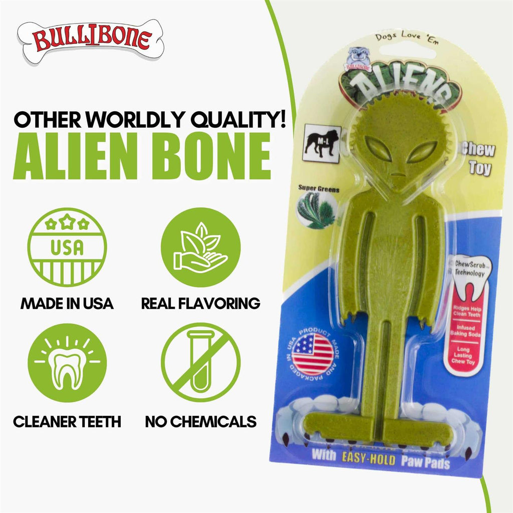 Small Alien Bone Dog Chew Toy with Easy Hold Grips V53838