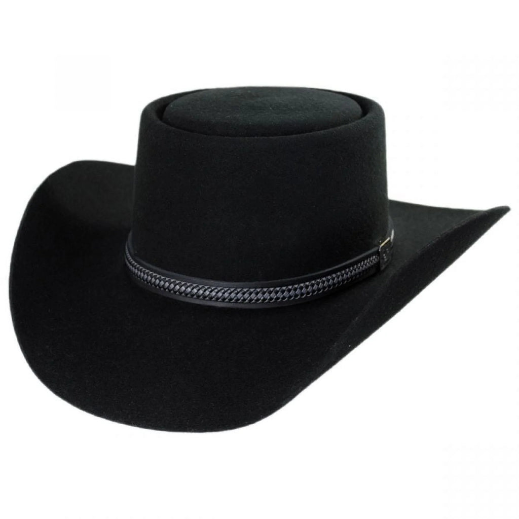 Black Wool Felt Gambler Hat S2560