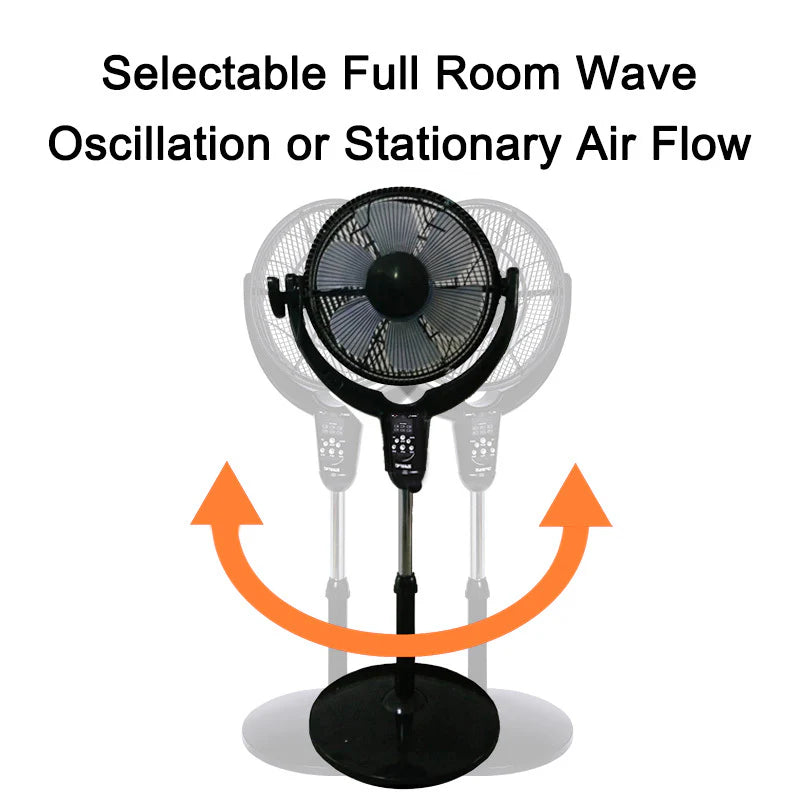 14'' Pedestal Fan with Remote LED Timer J293