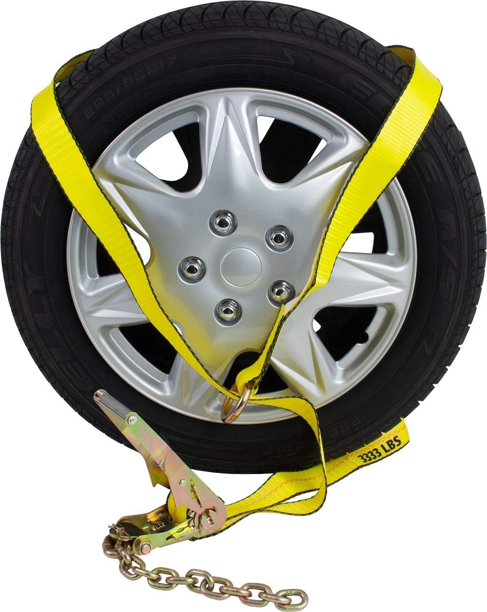 8 Pack Car Tie Down Ratchet Strap with Chain Anchor Wheel Straps L9330