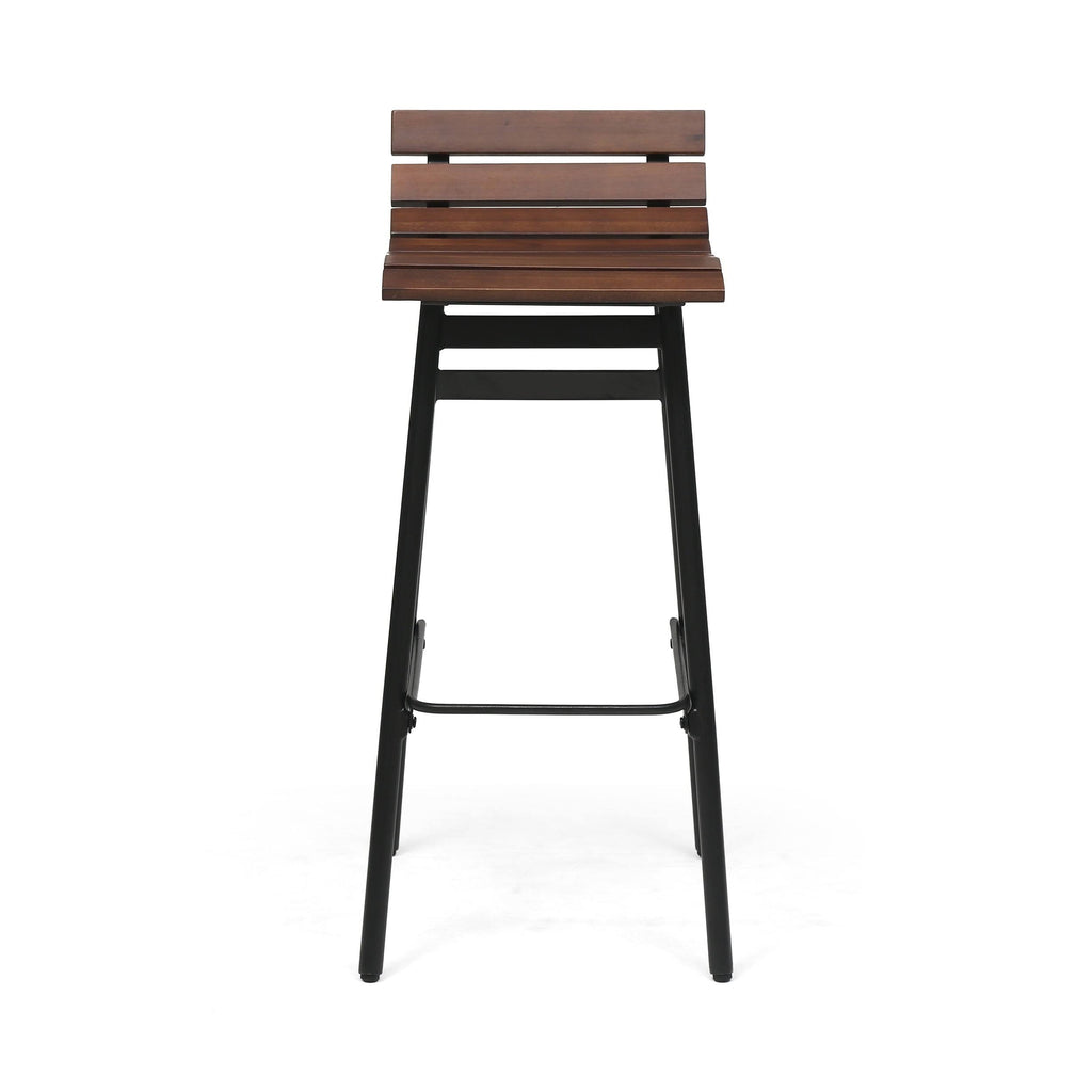 Set of 2 Wooden Barstool Dark Brown Y599838