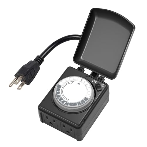 24 Hour Mechanical Timer with 2 Grounded Outlets Q197717