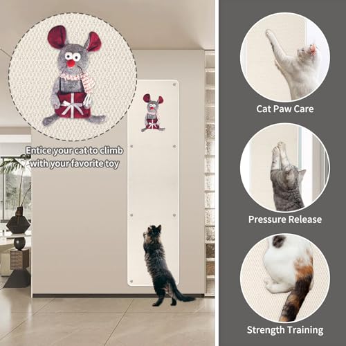 71x15.8 Thickened Cat Wall Climbing Carpet with 16 Fixed Nails C68036